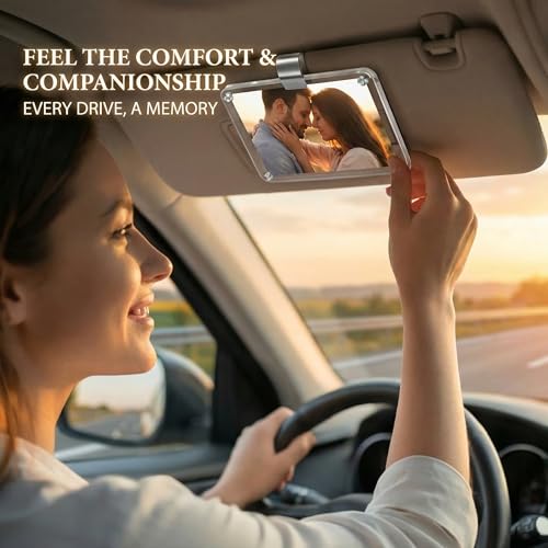 Car Picture Holder & Car Visor Photo Clip [Upgraded 3mm-Thick] – Clear Car Photo Holder for Sun Visor – Universal Car Picture Frame Mount for Polaroid (2, for Polaroid 3.54×2.4in)