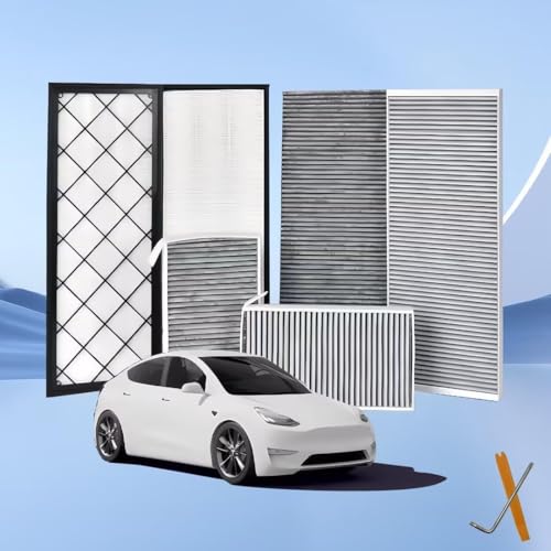 HEPA Cabin & AC Air Filter for Tesla Model Y/3 – Micro-Particle Defense with Activated Carbon Technology (6, Model Y Only)
