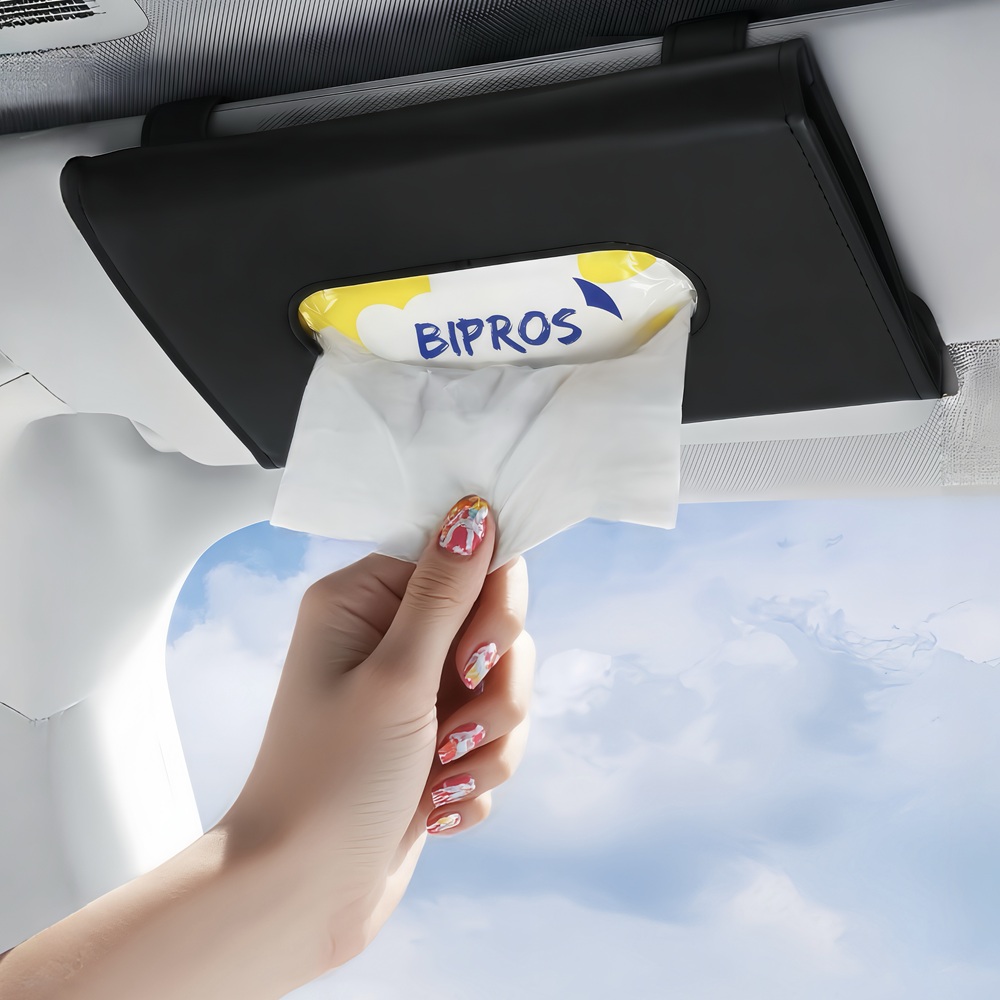 Car Tissue Holder for Visor, Tissue Organizer for Cars with Lotion Facial Tissues, Slim Car Napkin Holder, Easy-Access Visor Tissue Holder for Parents, Allergy Season & Daily Commute